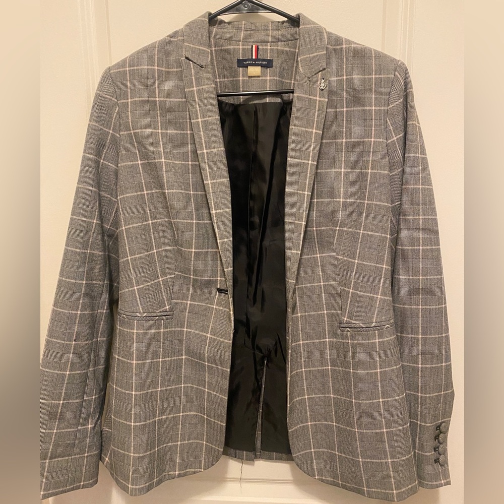 Tommy Hilfiger Gray Plaid Blazer